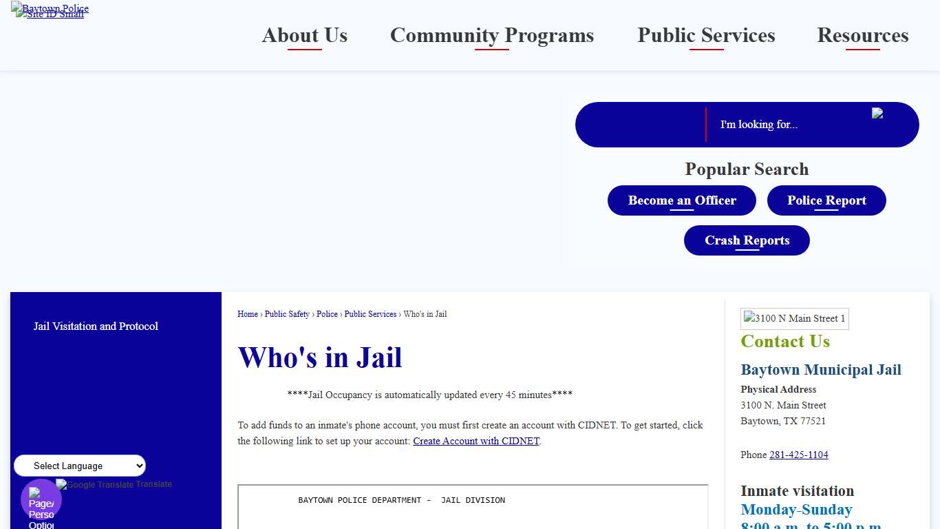 Who's in Jail Baytown, TX